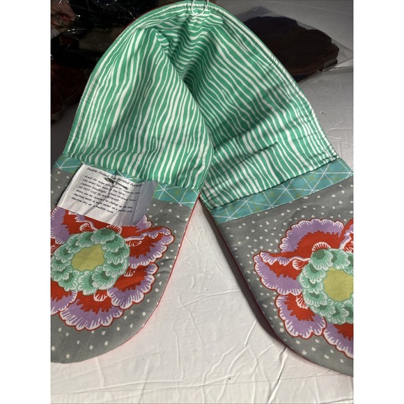 The Unbranded Brand Other - DOUBLE OVEN MIT POT HOLDER Pastel COLORS EXTRA LONG 35' Handmade